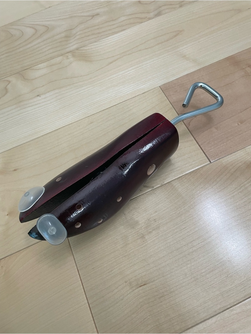 Wooden Shoe Stretcher / Boot Shaper with Metal Handle & Spot-Stretching Plugs